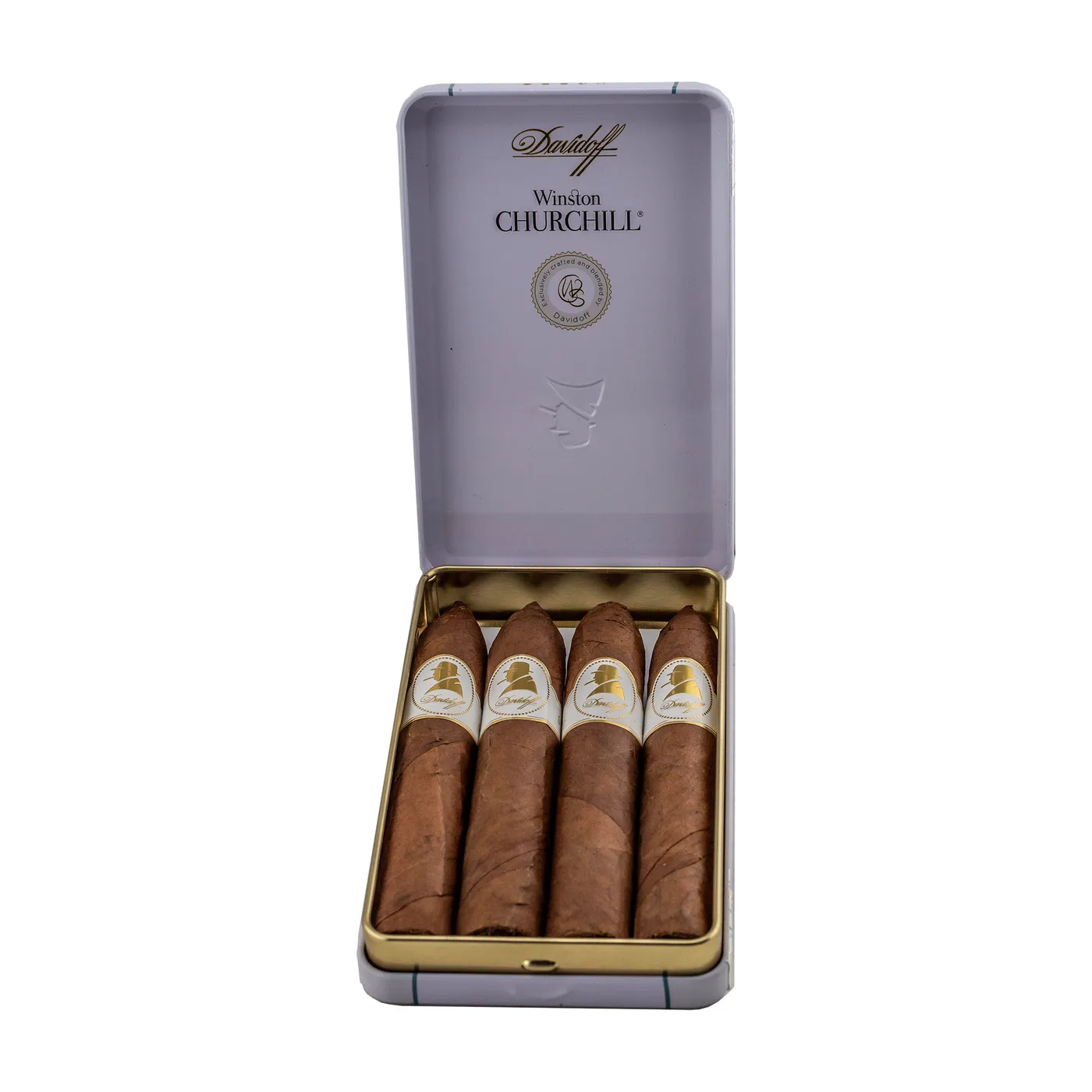 Davidoff Winston Churchill Belicoso (4 1/2 x 46) Cigar Tin of 4 cigar by Davidoff