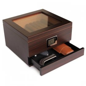 Renzo Glass Top Humidor by Case Elegance 25 Count