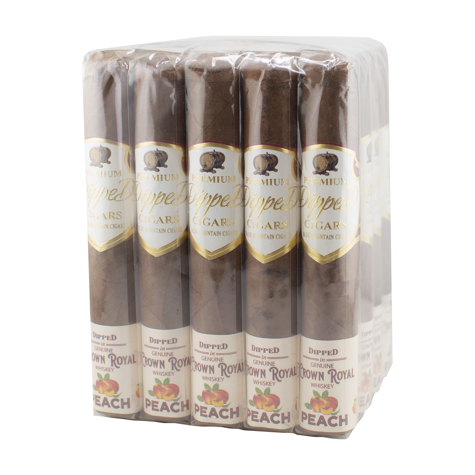 Blue Mountain Crown Royal Whiskey Peach Robusto Cigar - Bundle