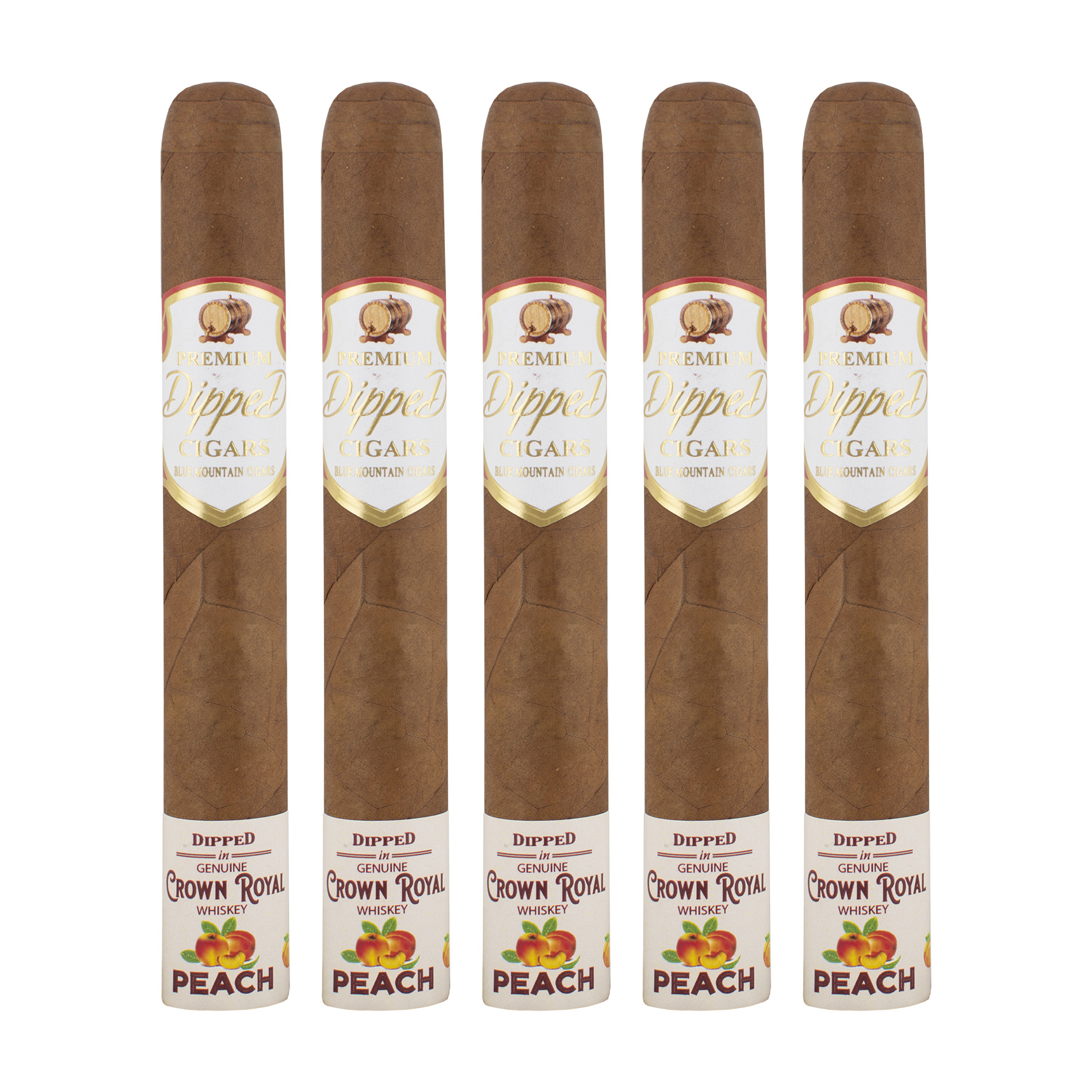 Blue Mountain Crown Royal Whiskey Peach Toro Cigar - 5 Pack Blue Mountain Crown Royal Whiskey Peach Toro Cigar - 5 Pack