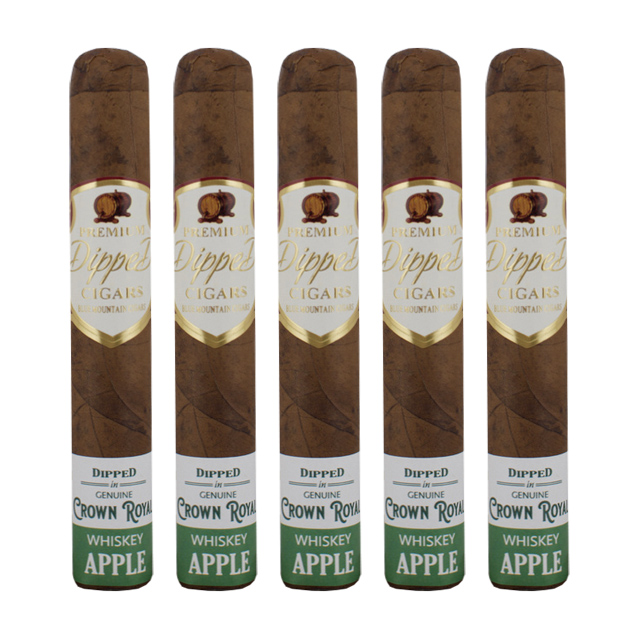 Blue Mountain Crown Royal Whiskey Apple Robusto Cigar - 5 Pack