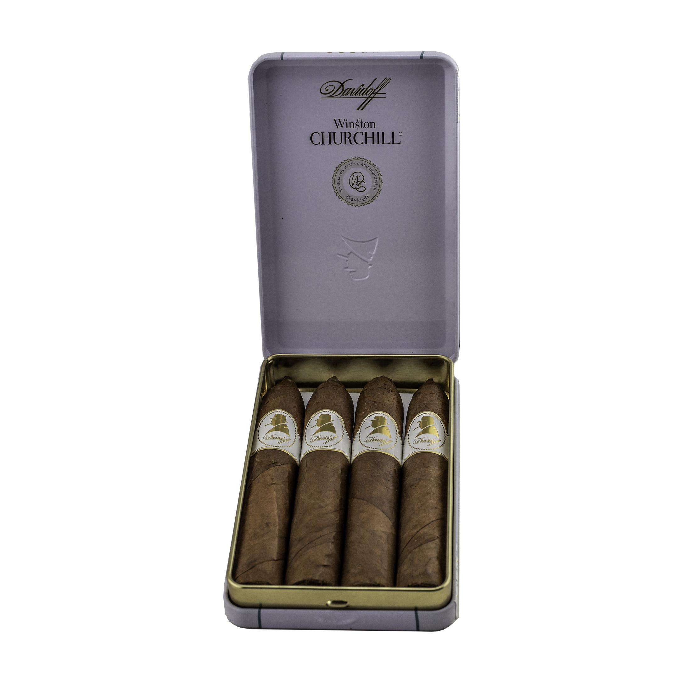 Davidoff Winston Churchill Belicoso Cigar - Tin of 4 Davidoff Winston Churchill Belicoso Cigar - Tin of 4