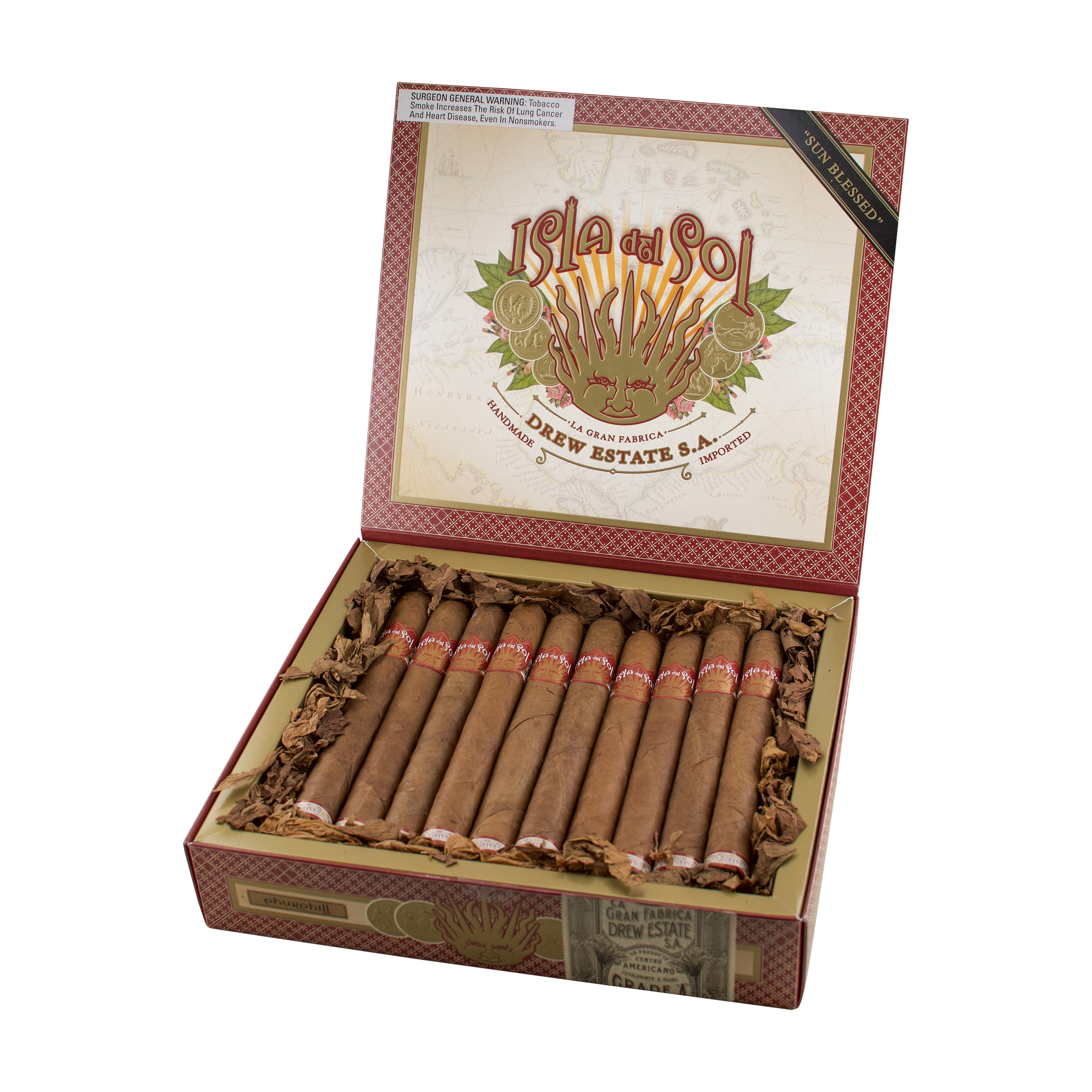Drew Estate Isla Del Sol Churchill Cigar - Box Drew Estate Isla Del Sol Churchill Cigar - Box