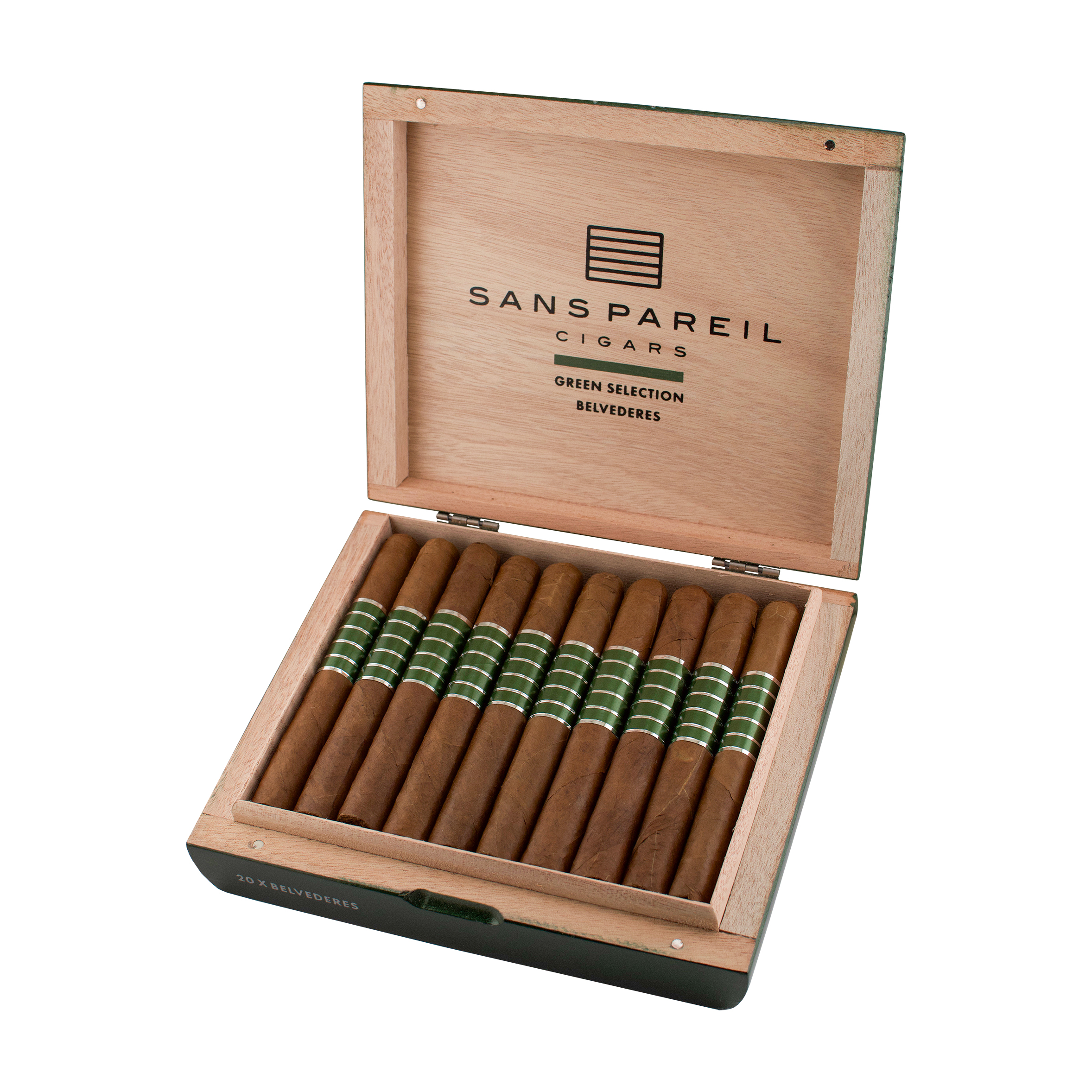 Sans Pareil Green Belvederes Cigar - Box